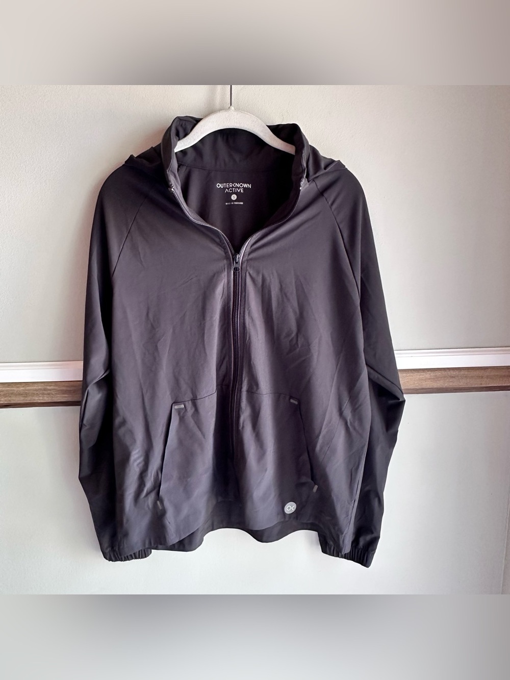 Outerknown Active Black Lightweight Windbreaker Jacket Packable Hood​